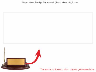 Ahşap Masa İsimliği Tek Kalemli