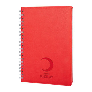 310604 PLEVNE KIRMIZI KARELİ TARİHSİZ SPİRALLİ DEFTER (20x28 CM)